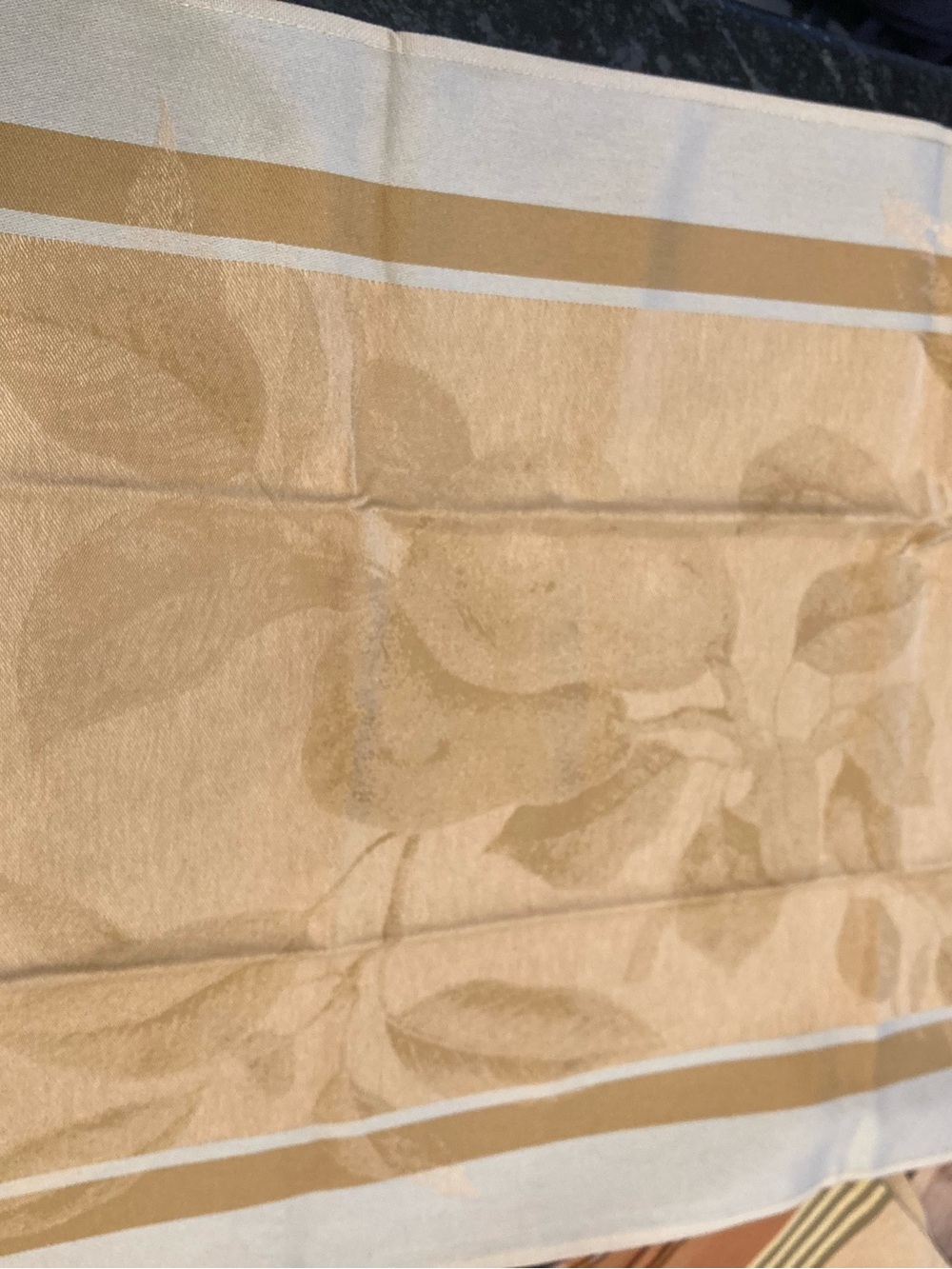 Set of 4 Williams Sonoma Autumn Leaf Jacquard Kitchen Towels - Honey Gold 20x30 - Picture 9 of 9